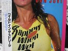 BON JOVI SLIPPERY WHEN WET MERCURY 28PP1025 Japan Blue White Obi INSERT VINYL LP