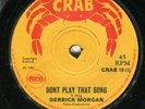 Derrick Morgan: Don't Play That Song on UK Crab 18