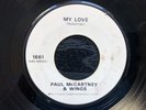 Beatles Paul McCartney MY LOVE / THE MESS 1973 Apple RARE PROMO VG