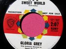 GLORIA GREY - It's a Sweet World - clean Promo 45 rpm - Warner Brothers 5287