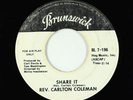Funk Soul 45 - Rev. Carlton Coleman - Share It - Brunswick