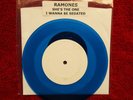 THE RAMONES   SHE'S THE ONE B/W I WANNA BE SEDATED    BLUE VINYL SIRE TEST PRESS