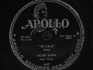 ALLEN BUNN: wine / baby i'm going to throw you out APOLLO Single 78 RPM