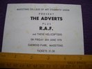 ADVERTS  Konzert-Ticket UK-PUNK 1978