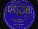 ALICE MOORE: blue black and evil blues / tomorrow blues DECCA Single 78 RPM
