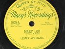 LESTER WILLIAMS: mary lou / texas town MACY'S Single 78 RPM