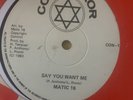 Matic 16 - Say You Want Me / Murther - Conqueror - Lovers Roots Reggae 12” Disco