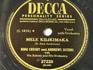 Bing Crosby & Andrews Sisters POPPA SANTA CLAUSE/ MELE KILIKIMAKA 78 Decca 27228