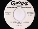 Blues R&B 45 - Larry Dale - You Better Heed My Warning - Groove - VG+ promo