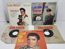 Vtg Elvis Presley (4) 45rpm Records w/sleeves Treat Me Nice Jailhouse Rock Sleev