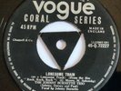 The Johnny Burnette Trio 'Lonesome Train/Honey Hush' UK Vogue 45 rpm 1956
