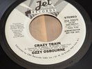 OZZY OSBOURNE Crazy Train - PROMO 45rpm Record NM Vinyl 1981 WLP Jet Records