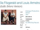 Ella Fitzgerald and Louis Armstrong (Mono Version) 45 rpm Analogue Productions
