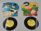 2 Vintage 1966 Batman & Robin 45 RPM Records & Covers