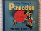 DISNEY • PINOCCHIO Original 1940 VICTOR P-18 Shellac Die-Cut Cover Childrens 78