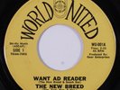 Fuzz Garage Psych 45 NEW BREED Want Ad Reader WORLD UNITED HEAR k