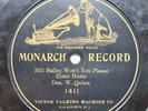 1902 Victor Monarch One Sided 78rpm record, Dan Quinn 