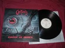 Obituary Cause Of Death Lp Vinyl 1990 1st EU Press W/Insert EX/EX
