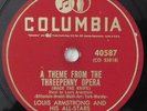 LOUIS ARMSTRONG Threepenny Opera Mack The Knife, Back O Town Blues COLUMBIA 78