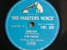 Elvis Presley PARALYZED Great Britain pressing HIS MASTER'S VOICE 378 78rpm