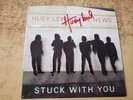 HAND SIGNED EXCELLENT 1980s HUEY lewis Stuck With You SLEEVE ONLY 45