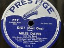 MILES DAVIS Dig ? Part One Two PRESTIGE 777 78 rpm Sonny Rollins Art Blakey Bop
