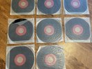 8 Seeburg Jukebox Christmas Music 16 2/3 RPM Records.