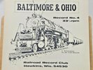Baltimore & Ohio Railroad Record Club #4  2nd Edition Vinyl