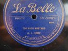 1920s Pre War Jazz Rare Label Too Much Mustard La Belle 5002 E 78 RPM
