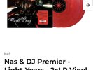 Nas & DJ Premier AUTOGRAPHED- Light-Years - Vinyl - RED SUNSET VARIANT ONLY 500