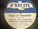 Birds Eye Songs to Remember from National Sales Conference Manchester 1958 LP