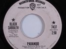 Metal 45 BLACK SABBATH Paranoid WARNER BROS promo + m