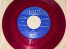 RED VINYL DOOWOP 45 RPM RECORD - THE CROWS- RAMA 5 - VG+