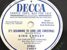 Bing Crosby It's Beginning To Look Like Christmas In Killarney Rare 78 RPM Promo