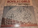 COVER SIGNED  Boys Like Girls Crazy World LP On Blue Marble Vinyl Record
