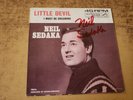 HAND SIGNED 1960s VG+ NEIL SEDAKA LITTLE DEVIL SLEEVE ONLY 45