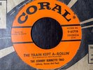 Johnny Burnette Trio – TRAIN KEPT A-ROLLIN’/HONEY HUSH 45 Coral 9-61719 1956 VG+