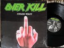OVERKILL - FUCK YOU  - ORIGINAL 1987 CAROLINE EP + MERCH INSERT vinyl album VG+