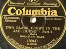 Moran and Mack Two Black Crows in Jail House 78 RPM Comedy COLUMBIA 1560 Sketch