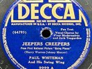 Paul Whiteman Swing Wing - Jeepers Creepers / Mutiny In 78 RPM Decca 2222 NM-
