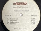 Maynard Ferguson- Carnival RARE Masterdisk Acetate / Lacquer Reference Disc NM