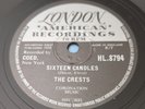 THE CRESTS - Sixteen Candles. UK London American 78'. Rare Doo Wop. 1958. EX Con