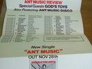adam and the ants kings of the wild frontier mini tour poster 1980
