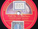 Willaume & Saint-Saëns : Eligie Op. 143 MONOFACE 78 RPM 12