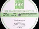 Rare Ruby Turner - In Concert-394 LP 1986 BBC Transcription Disc NM