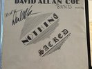 Very Rare Signed David Allan Coe Nothing Sacred Lp NM NM