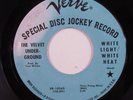 Rock 45 VELVET UNDERGROUND White Light/ White Heat VERVE VG+ promo n