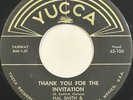Hal Smith & The Country Squires – Thank You For The Invitation – Yucca – 45 RPM