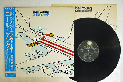 NEIL YOUNG LANDING ON WATER GEFFEN P-13353 Japan OBI PROMO VINYL LP