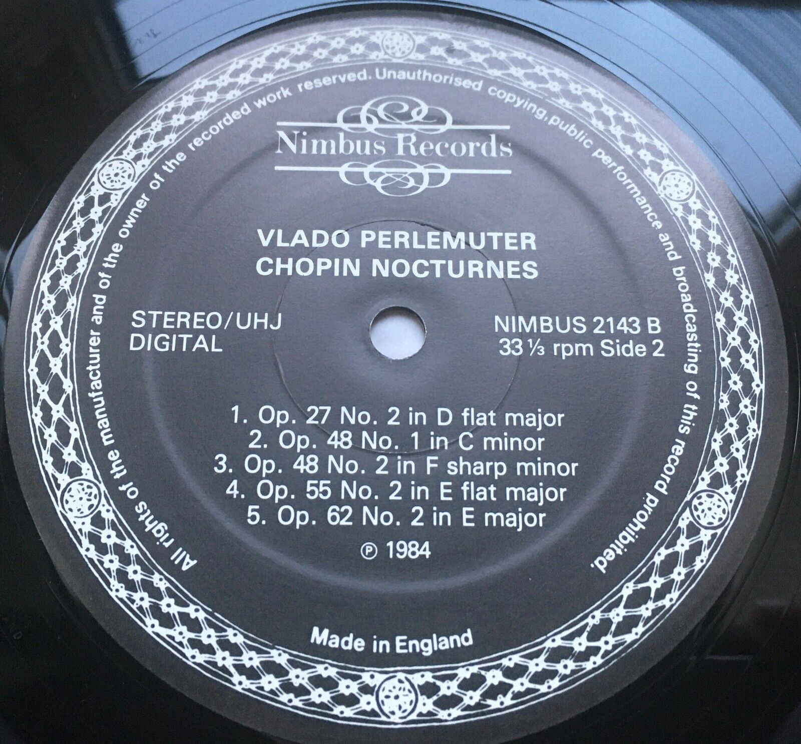 Pic 3 Vlado Perlemuter Chopin Nocturnes Nimbus LP -